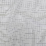 Italian White and Meteorite Gridded Checks Stretch Cotton Shirting