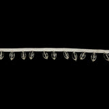 Vintage Crystal Oval Short Beaded Fringe - 1"