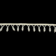 Vintage White and Faux Pearl Beaded Fringe Trim - 1.25"
