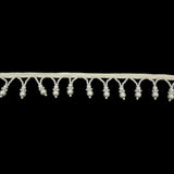 Vintage White and Faux Pearl Beaded Fringe Trim - 1.25"