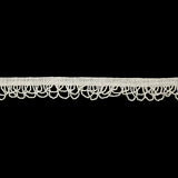 Vintage Chalk White Small Looped Bugle Beaded Fringe - 1.125"