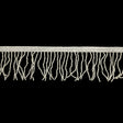 Vintage White Satin Chop Beaded Fringe - 2.5"