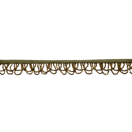 Vintage Bronze Small Looped Bugle Beaded Fringe - 1"