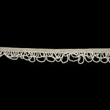 Vintage Chalk White Small Looped Bugle Beaded Fringe - 1"