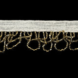 Vintage Gold Small Looped Bugle Beaded Fringe - 1"