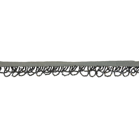 Vintage Gunmetal Small Looped Bugle Beaded Fringe - 1"