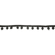 Vintage Black Faceted Beaded Fringe Trim - 0.75"