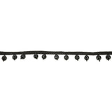 Vintage Black Faceted Beaded Fringe Trim - 0.75"