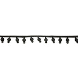 Vintage Black Covered Ball Beaded Fringe Trim - 0.875"