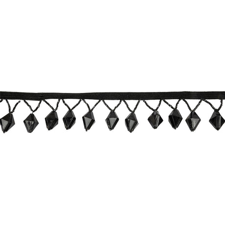 Vintage Black Diamond and Seed Beaded Fringe - 1.5"