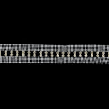 Vintage Czech Vertical Crystal Rhinestones on Double Edge White Mesh Trimming - 1.375"