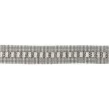 Vintage Vertical Crystal Rhinestones on Double Edge Black Mesh Trimming - 1.375"
