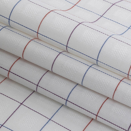 White, Adrenaline Rush and Nebulas Blue Gridded Checks Cotton Shirting