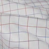 White, Adrenaline Rush and Nebulas Blue Gridded Checks Cotton Shirting