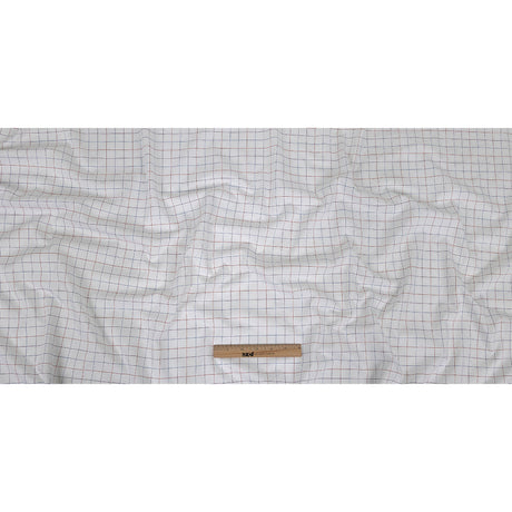 White, Adrenaline Rush and Nebulas Blue Gridded Checks Cotton Shirting