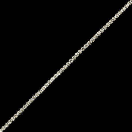 Vintage Czech Single Row Crystal Rhinestones in Silver Metal Settings - 4mm