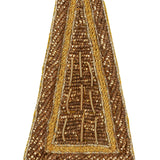 Vintage Metallic Gold Triangle Bullion Embroidered Applique - 5" x 2.125"