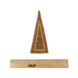 Vintage Metallic Gold Triangle Bullion Embroidered Applique - 5" x 2.125"