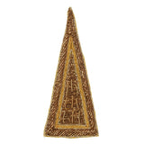 Vintage Metallic Gold Triangle Bullion Embroidered Applique - 5" x 2.125"