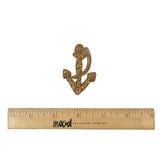 Vintage Metallic Gold Anchor Bullion Embroidered Applique - 2.125" X 1.375"
