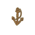 Vintage Metallic Gold Anchor Bullion Embroidered Applique - 2.125" X 1.375"