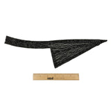 Vintage Black Geometric Glass Beaded Left Lapel Applique - 13" x 3.625"