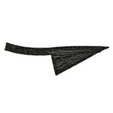 Vintage Black Geometric Glass Beaded Left Lapel Applique - 13" x 3.625"
