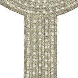 Vintage Fancy Pearl and Silver-lined Beaded Collar Applique - 9" x 8.75"