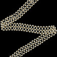 Vintage Gold and Faux Pearl Beaded Latticework Belt With Fringe - 33" x 1.125"