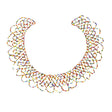 Vintage Multicolored Beaded Abstract Neck Applique - 9" x 9.5"