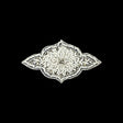 Vintage White Beaded and Rhinestone Floral Diamond Shaped Applique - 5.75" x 2.875"