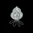 Vintage Crystal Iris Sequins and Silver-lined Beaded Abstract Applique - 5.75" x 3.375"