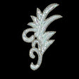 Vintage Crystal Iris Sequins and Silver-lined Beaded Foilage Applique - 7.75" x 3.75"
