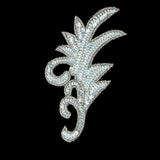Vintage Crystal Iris Sequins and Silver-lined Beaded Foilage Applique - 7.75" x 3.75"