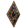Vintage Bronze and Black Iris Sequins and Beaded Diamond Applique - 5" x 2.75"