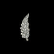Vintage Silver Sequins and Silver-lined Beaded Leaf Applique - 4" x 1.5"