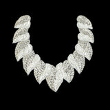Vintage Fancy White Sequins and Bugle Beaded Neckline Applique - 7.625" x 7.75"