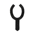 Vintage Fancy Black Beaded Neckline Applique - 13" x 7.25"