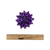 Vintage Purple Sequins and Oil Slick Iridescent Beaded Flower Applique - 3" x 3"
