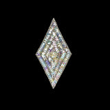 Vintage Crystal Confetti Sequins and Silver-lined Beaded Diamond Applique - 5" x 2.75"