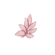Vintage Pink Sequins and Pink-lined Beaded Leaf Applique - 4" X 3"