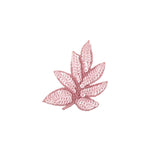 Vintage Pink Sequins and Pink-lined Beaded Leaf Applique - 4" X 3"