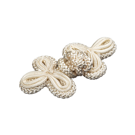 Vintage Ivory Three Leaf Fancy Classic Frog Closure - 3" x 1.375"