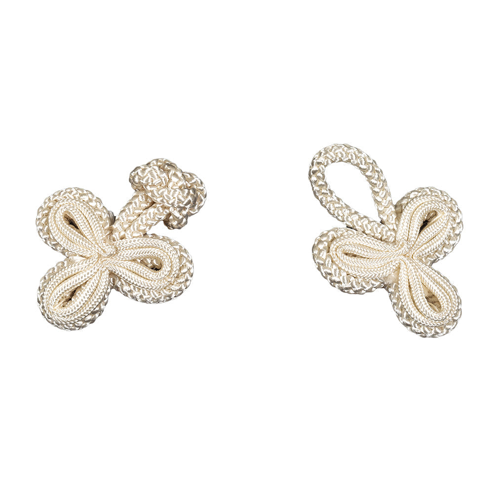 Vintage Ivory Three Leaf Fancy Classic Frog Closure - 3" x 1.375"