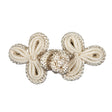Vintage Ivory Three Leaf Fancy Classic Frog Closure - 3" x 1.375"