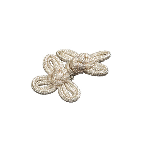 Vintage Ivory Double Looped Classic Frog Closure - 2.25" x 1.375"