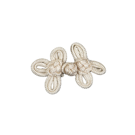 Vintage Ivory Double Looped Classic Frog Closure - 2.25" x 1.375"