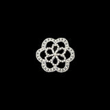 Vintage Iridescent White and Pearl Beaded Floral Applique - 3"
