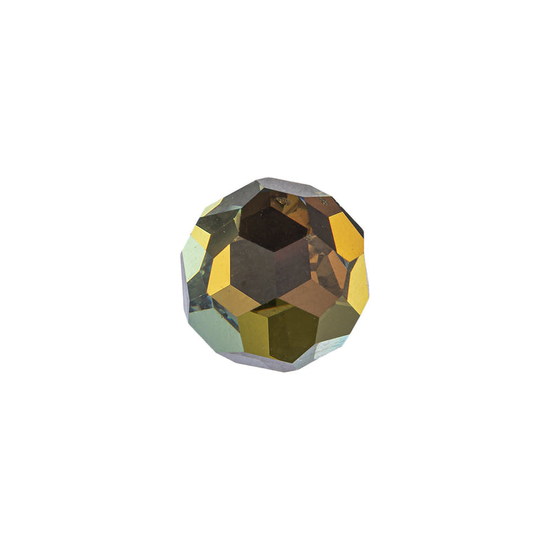Vintage Swarovski Crystal and Tabac Faceted Shank Back Ball Button - 22L/14mm