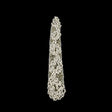 Vintage Fancy Pearl, Silver-lined and White Iris Beaded Tie Applique - 10.375" x 2"